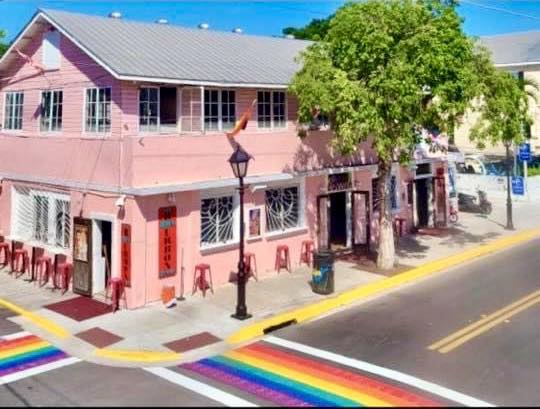 Key West's 801 Bourbon Bar exterior from Duval st.