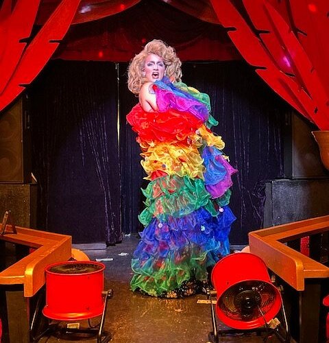 Drag Queen on the Stage at 801 Bourbon Bar.